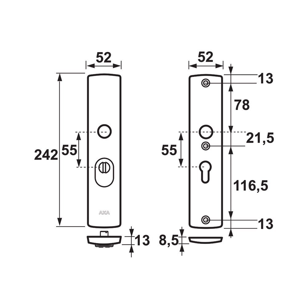 Afbeelding voor CURVE PLUS VH SCHILDEN/KRUKGAT PC55/ 242X52/F1 GESLEPEN/38-40MM/SKG3