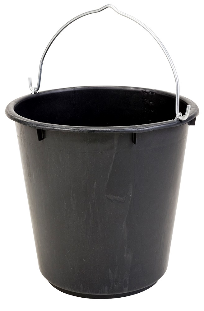Gripline-X 14 L bucket black, hook handle, bottomrim