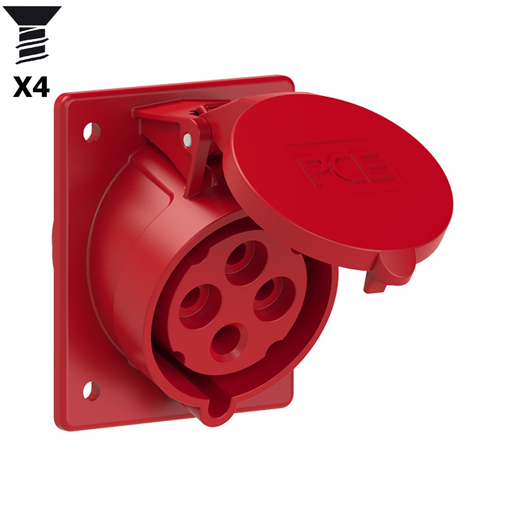 Afbeelding voor CEE inbouw WCD schuin 32A-4p-400V IP44