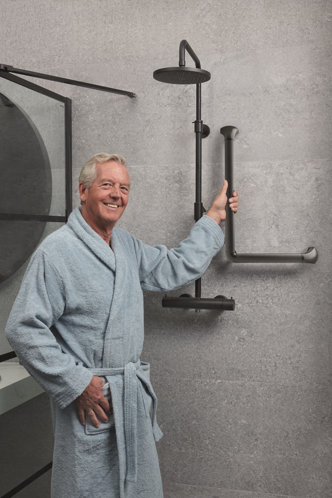 wandbeugel zwart/aluminium secucare-3 wandbeugel zwart/aluminium secucare-3