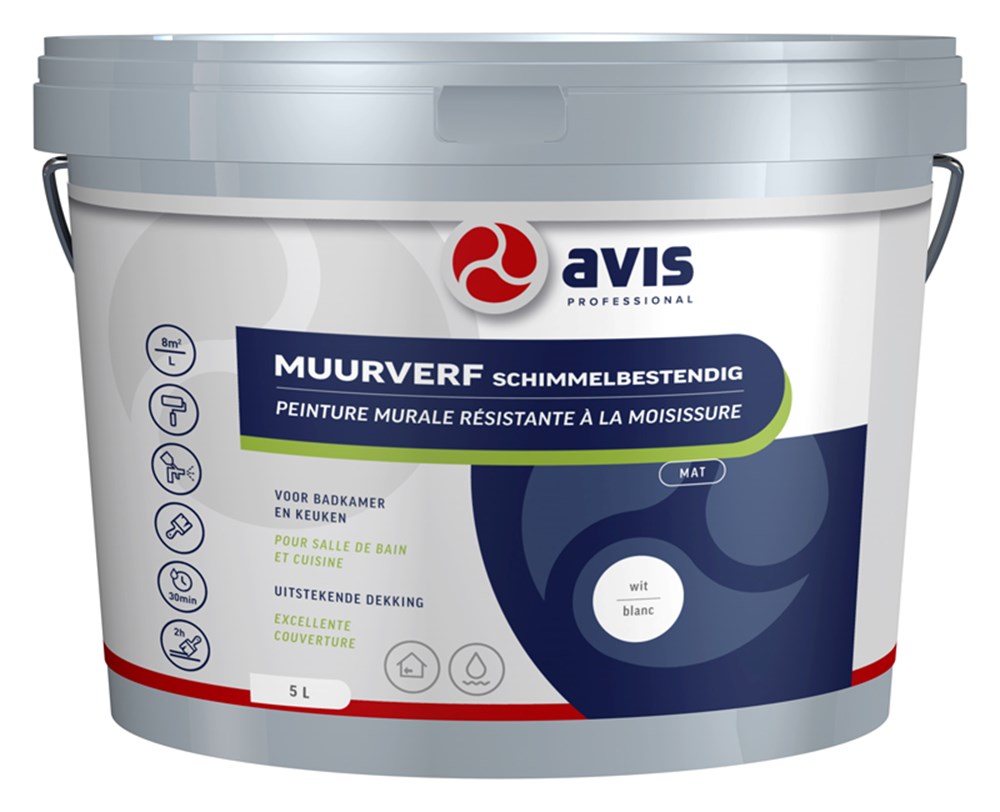 Avis muurverf schimmelbestendig wit mat (4)