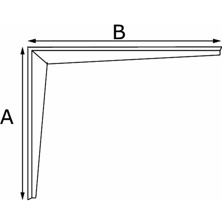 Lijntekening plankdrager T-profiel