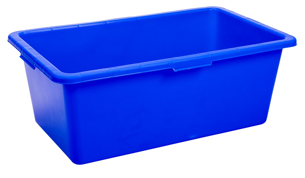 GRIPLINE-O tub rectangular 65 L PP Blue. 4 grips, c-scale