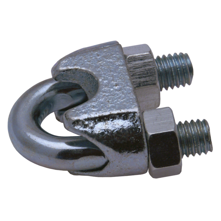 Staaldraadklemmen ijzer gegalvaniseerd DIN741 | Wire rope clips iron galvanized DIN741 | Drahtseilklammern Eisen glanzverzinkt DIN741 | Serre-câbles à étrier acier zingué DIN741