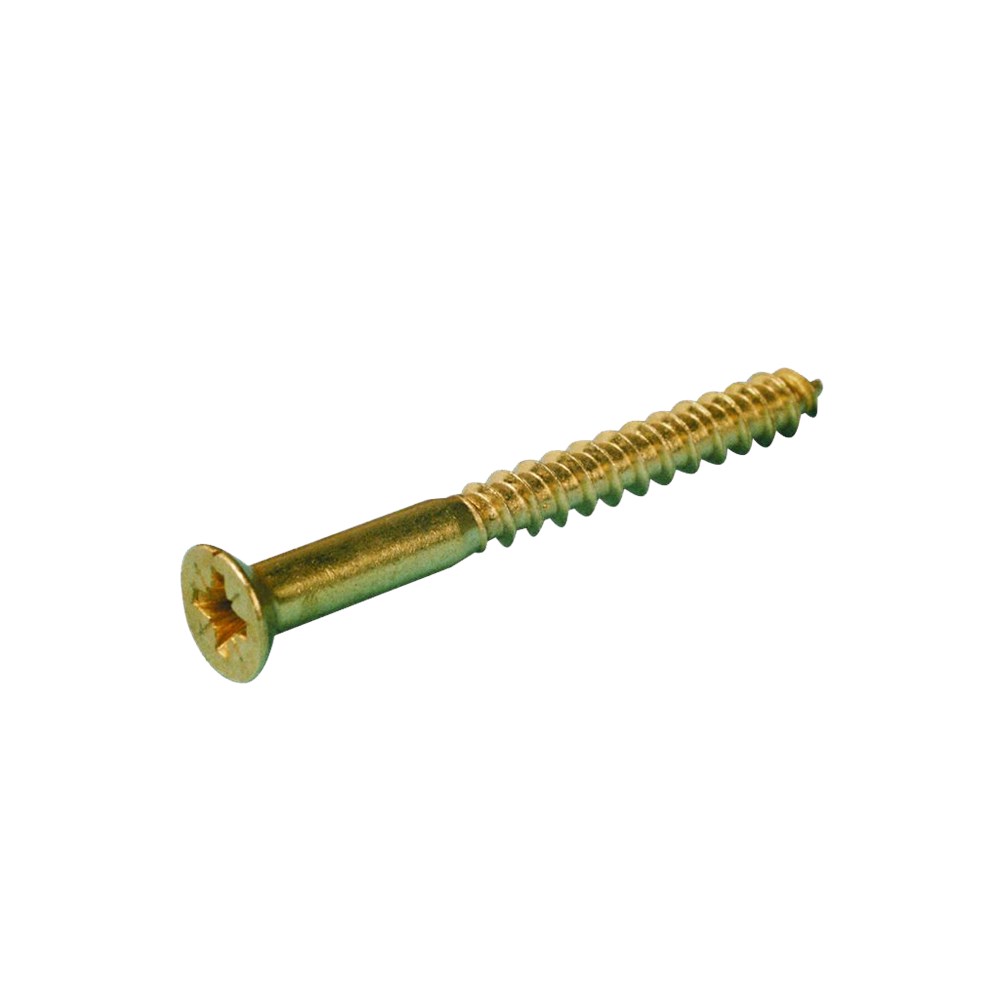 Afbeelding voor Houtschroef platte kruiskop din 7997 messing 4.0x20