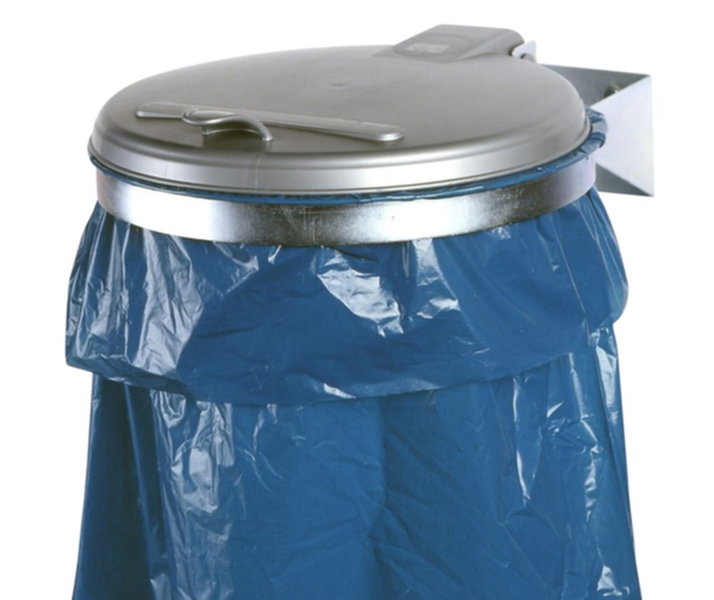 indoor/outdoor, Wandhouder, 1 stuks, 120 l, 400 mm, 510 mm, nee, nee, zilverkleurig, klapdeksel, staal, kunststof, klemring, nee, verzinkt, 4 kg, 1 st i0000002899.jpg