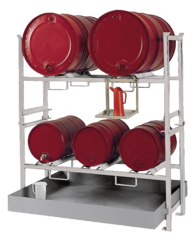 stelling, staal, onderdak, milieuonvriendelijke, brandbare stoffen, 3x60 l/2x200 l vat, 1580 mm, 1390 mm, 1200 mm, 205 l, 2 stuks, ja, nee, verzinkt, verzinkt, 155 kg, 1 st i0000098350.jpg