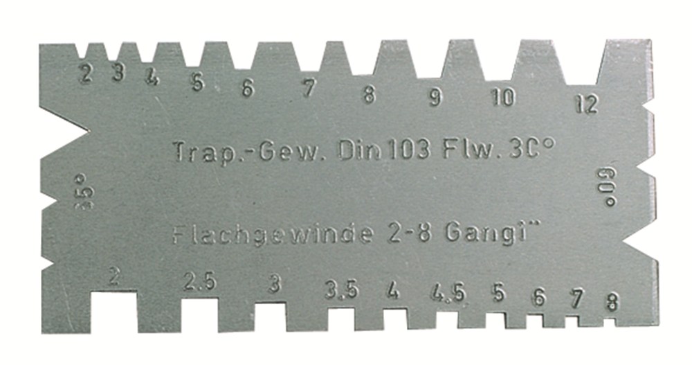 PAULIMOT Gewindestahllehre – Für Trapezgewinde 2–12 Mm & Flachgewinde 2–8 Gänge/Zoll, Edelstahl