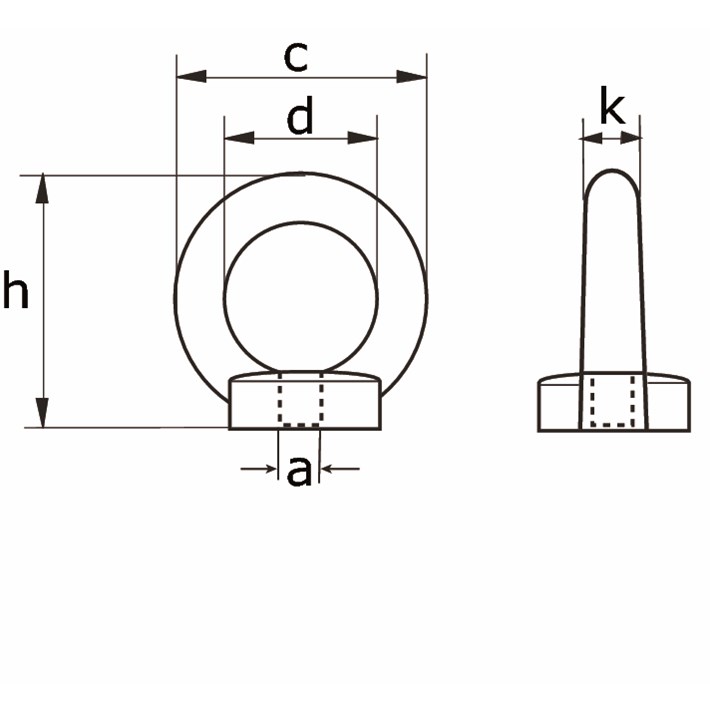 Lijntekening DX ringmoer Type 582