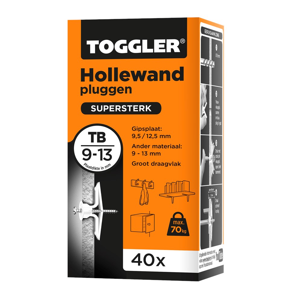 Afbeelding voor Toggler Hollewandplug TB doos 40st plaatdikte 9-13mm