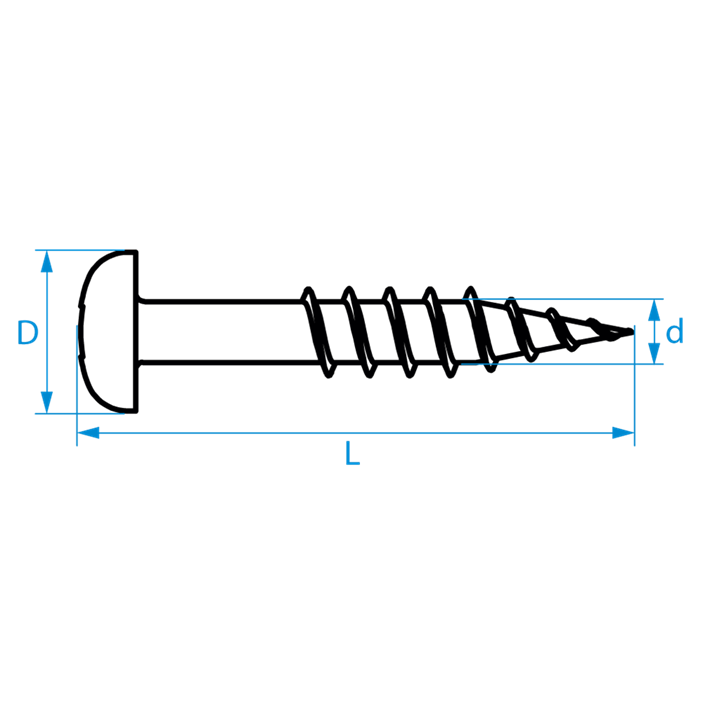 HPL-plaatschroeven tekening | HPL fixing screws drawing | HPL Platten Schrauben Zeichnung | Vis pour panneaux HPL plan