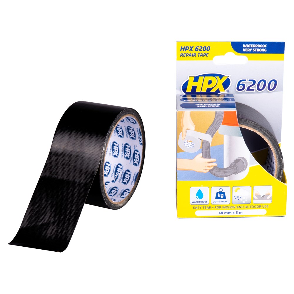 HPX tape 6200 repair zwart CS5005 48mm rol 5 meter (1)