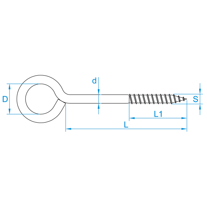 Schroefogen lang tekening | Screw eyes long type drawing | Lange Ringschrauben Zeichnung | Pitons longs plan