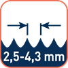 Tandsteek 2,5-4,3mm / TPI 6-10