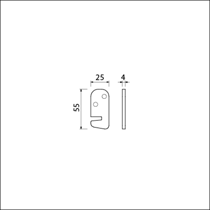 T-sluithaak enkel 4mm