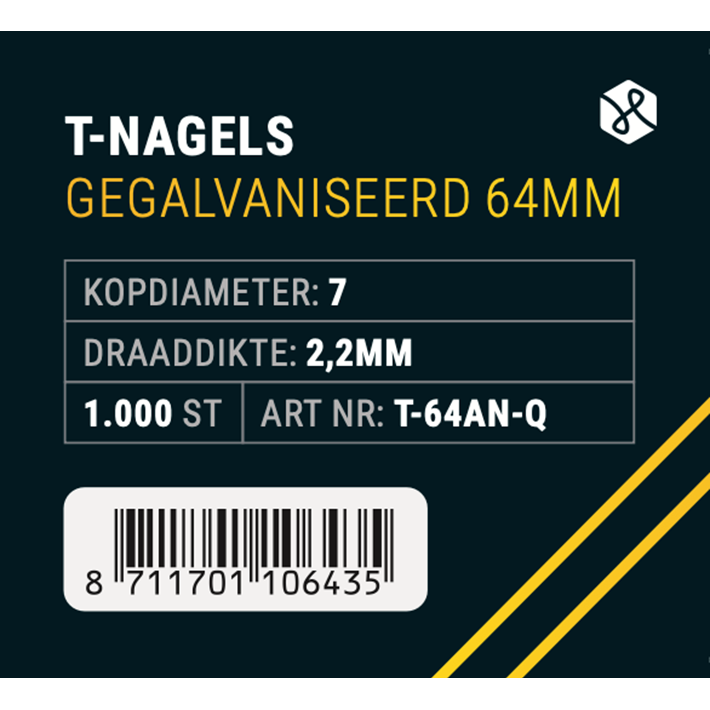 Afbeelding Union nagel T-64 Gegalvaniseerd