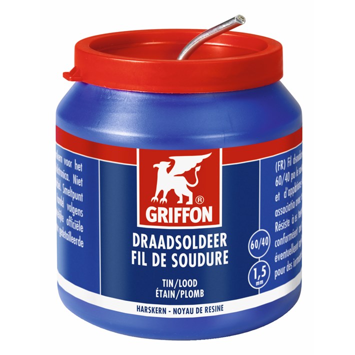 1236163 Griffon Solder Wire Tin/Lead 60/40 Resin Core Ø 1.5 mm Container 500 g NL/FR