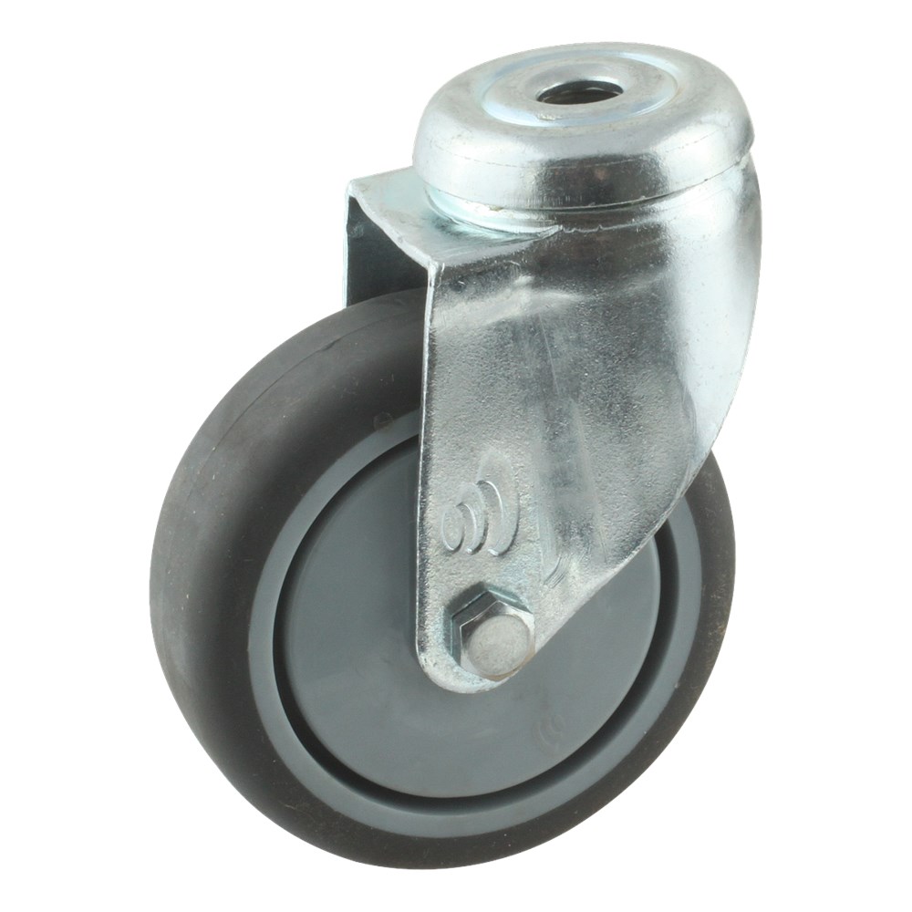 zwenkwiel grijs rubber met gat-2 zwenkwiel grijs rubber met gat-2