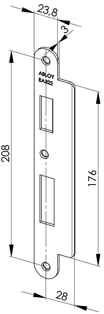 sluitplaat verchroomd abloy-3 sluitplaat verchroomd abloy-3