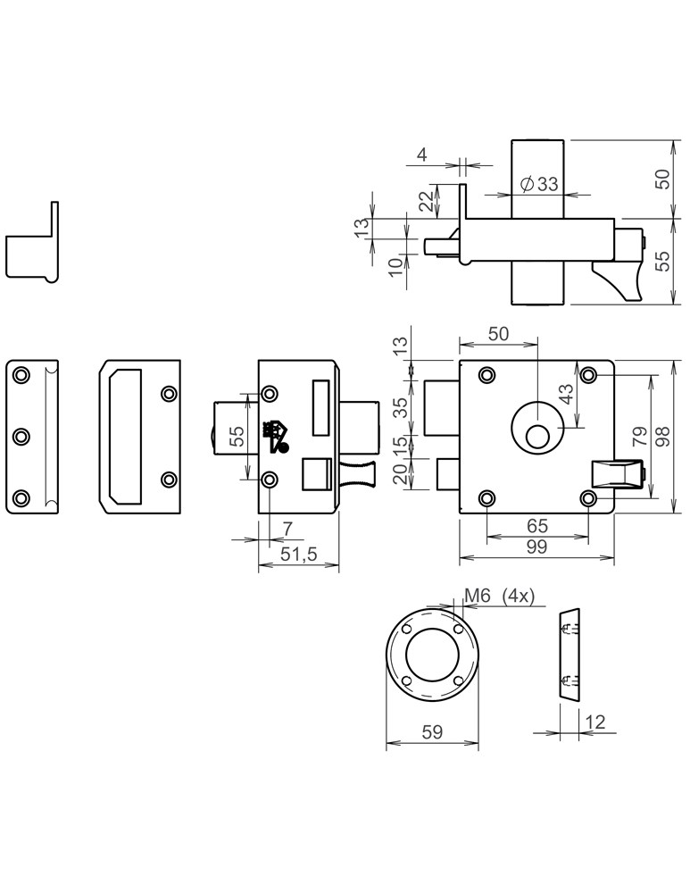 geschenk interieur Waakzaamheid Lips C2 oplegcilinderslot 1753-2 d/n dm50 DIN rs SKG2 (drr 2) met vaste  buitencilinder | Polvo bv