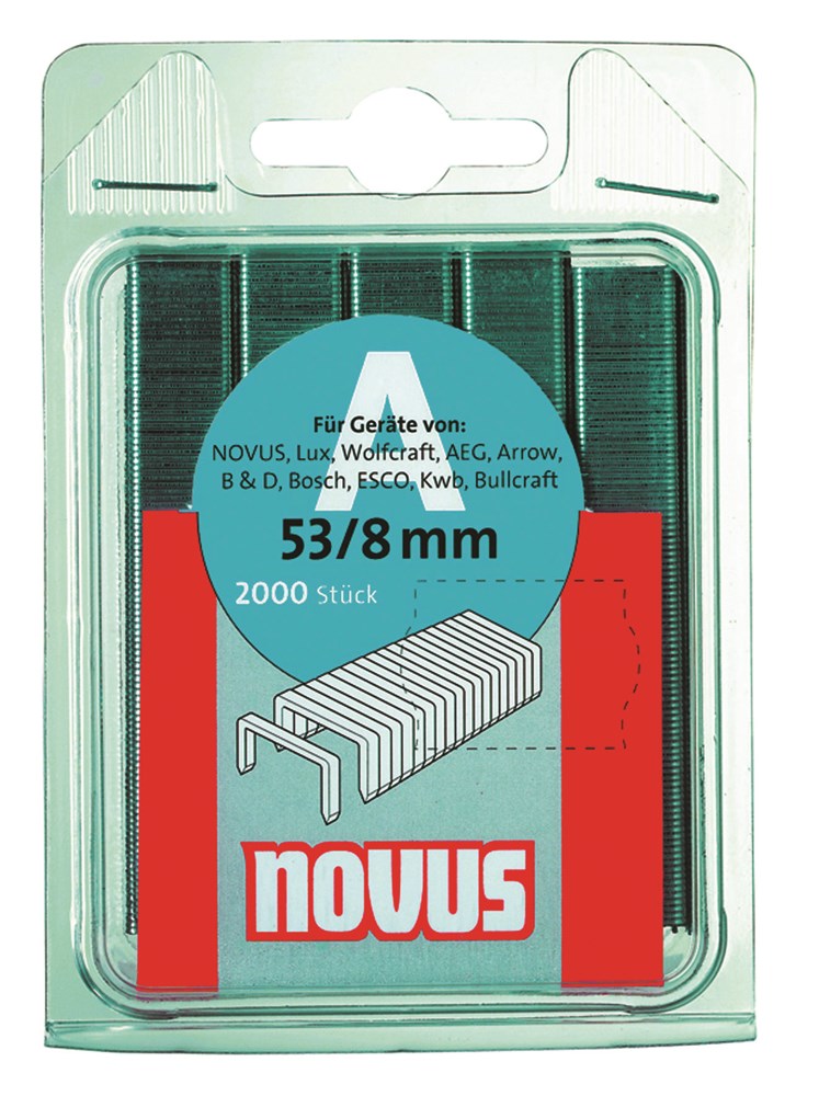 NOVUS NIETJES TYPE A, LENGTE 6 MM, STAALDRAAD, 2000 STUKS