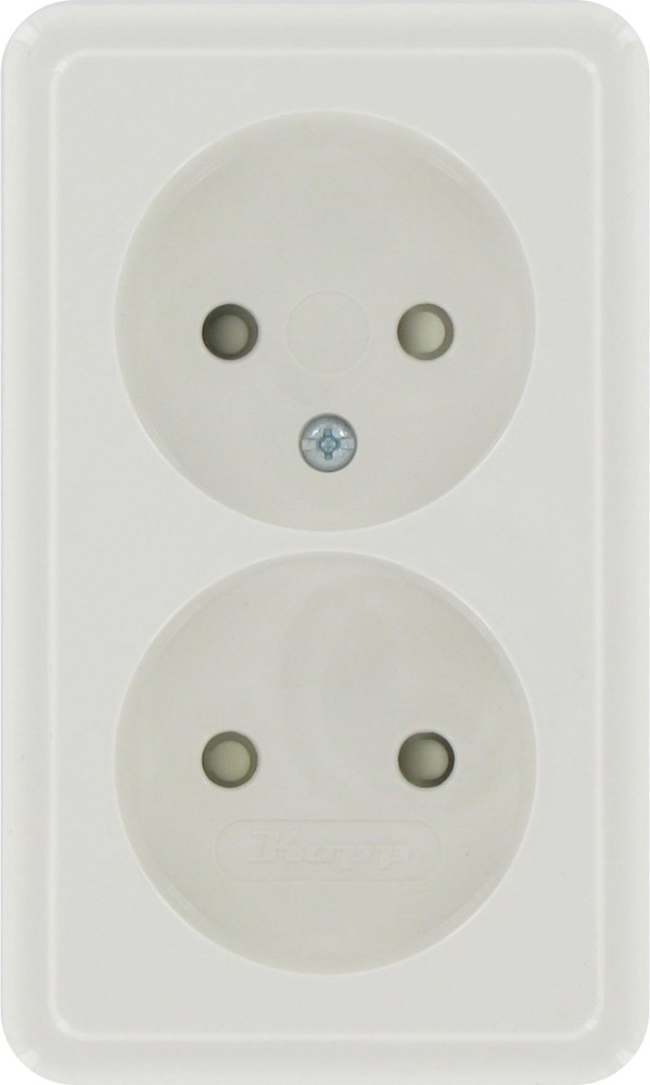 Wandcontactdoos, 2-voudig zonder randaarde