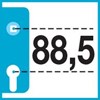 afstand hart krukgat - cilinder-/sleutelgat is 88.5 mm