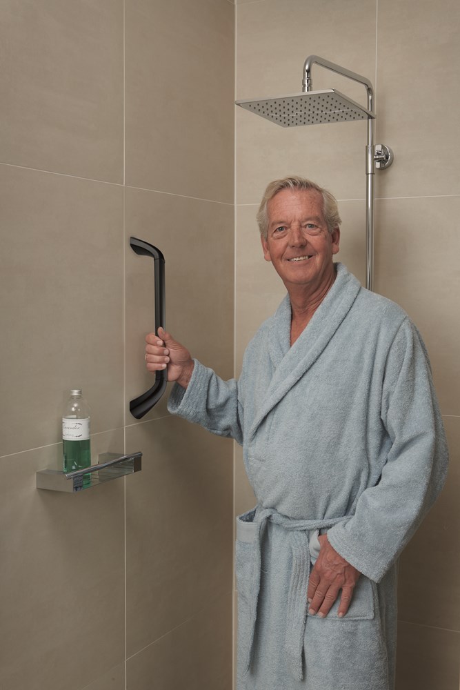 wandbeugel zwart/aluminium secucare-6 wandbeugel zwart/aluminium secucare-6