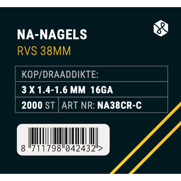 Afbeelding Union nagel NA38 RVS ring