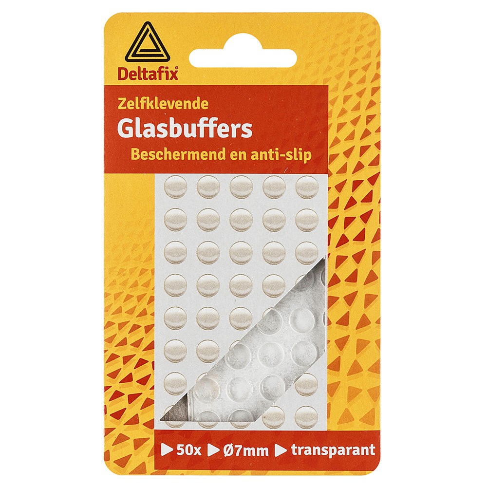 Afbeelding voor glasbuffer zelfklevend bol transparant 8 mm x 1.3mm 50 st.