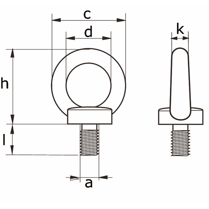 Lijntekening DX ringschroef Type 580