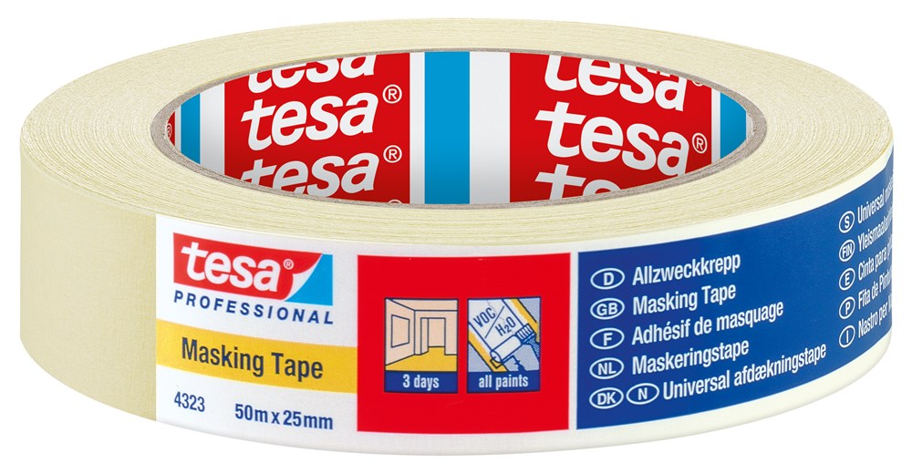 Tesa 4323 Afplaktape Beige - 50 m x 25 mm