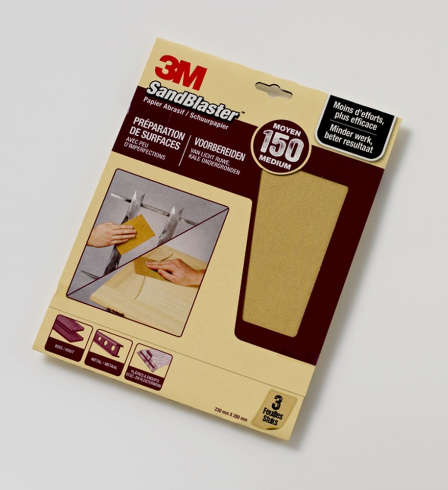 3M Sandblaster Schuurpapier - P150 - 3 Stuks