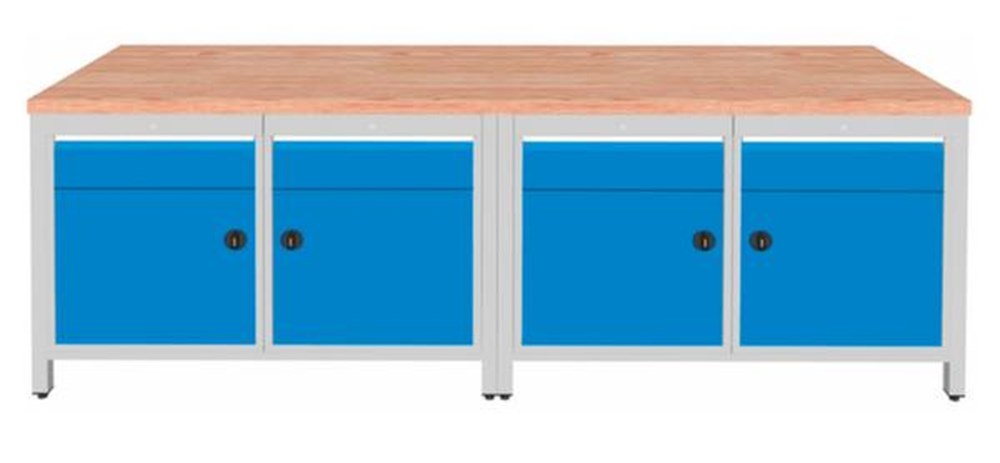 860 mm, 2800 mm, 750 mm, nee, werkplaat, lades, kast, 4 stuks, 4 stuks, vierpoot, beuken, RAL7035 lichtgrijs, RAL5012 lichtblauw, beuken, staal, 100 kg, 40 mm, 4 stuks, nee, 250 kg i0000010800.jpg