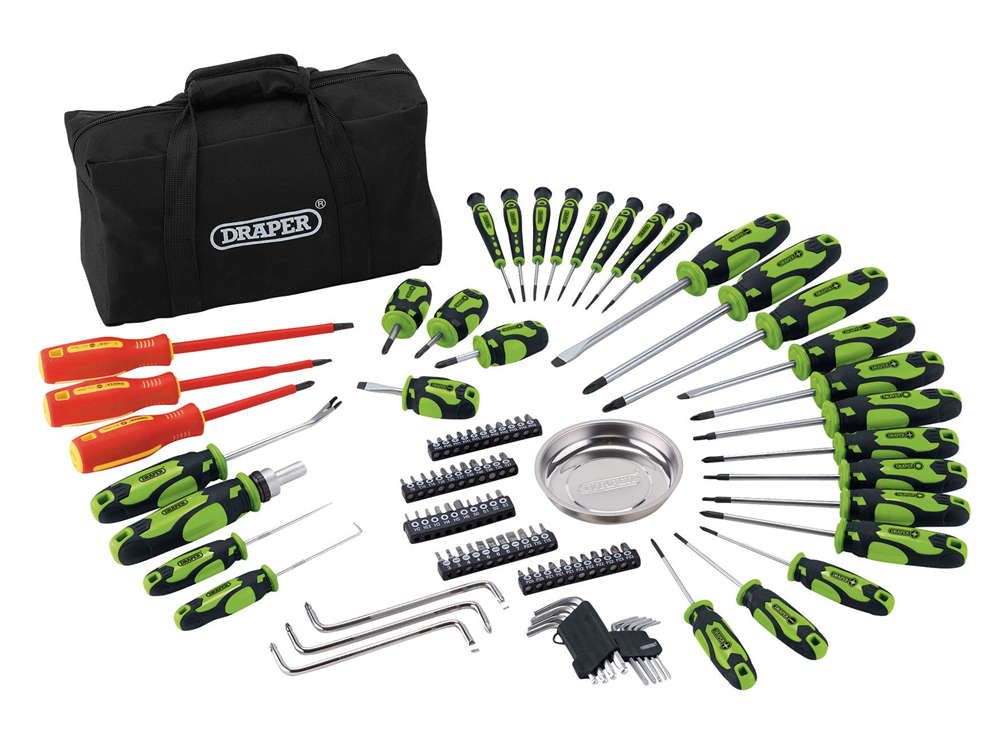 Draper 100pc Screwdriver Set Green