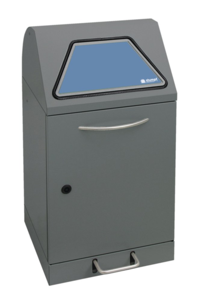afvalverzamelaar,niet-brandbaar,1x45l,HxBxD 800x400x380mm,elastieken spanring,romp staal grijs-alu,
