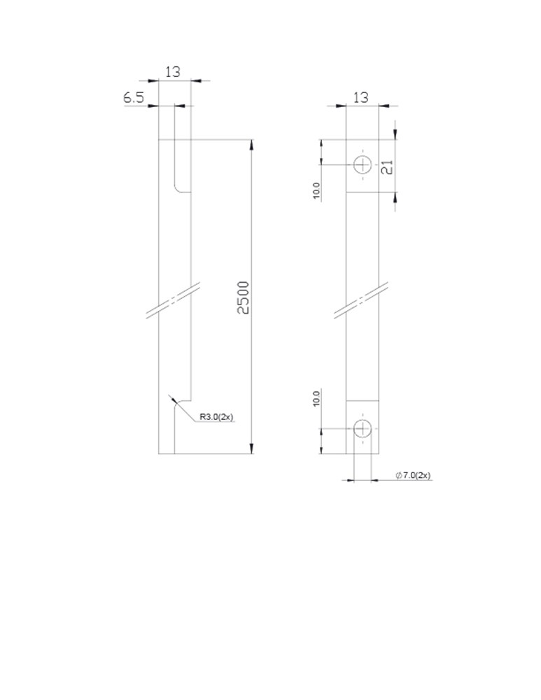 Afbeelding voor Staaf 13-250cm bulk per 5 Staven vierkant 13 mm 13-250 cm
