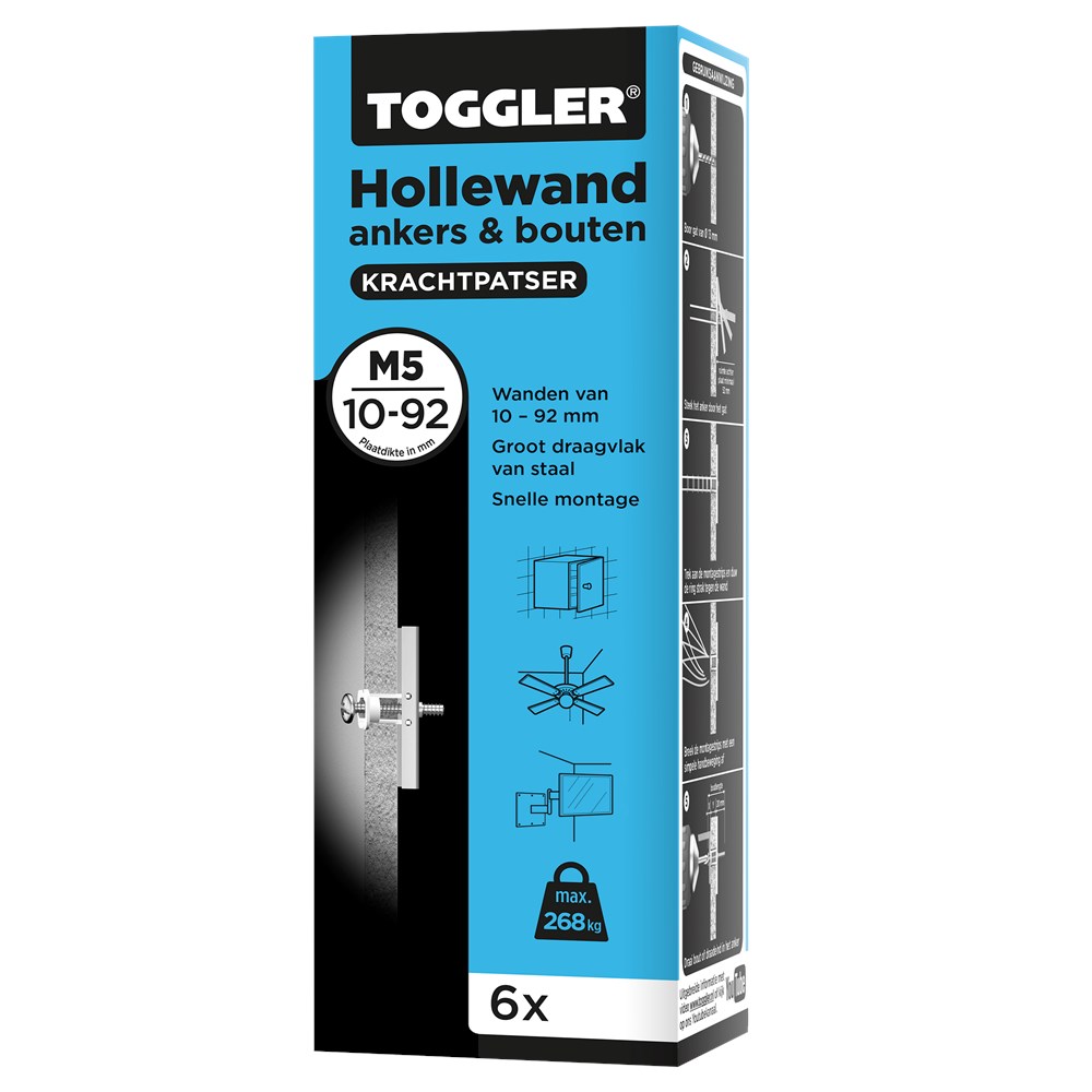 Toggler Hollewandanker M5 doos met 6 ankers plus bouten.tif