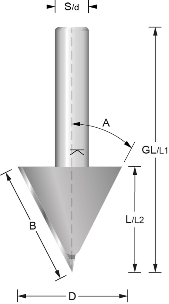 Afbeelding voor HM V-groeffrees 15,8x51,0/16,0x8,0 Z=2 30GR HM-V-groeffrees