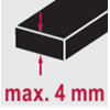 Max. snijdiepte 4 mm