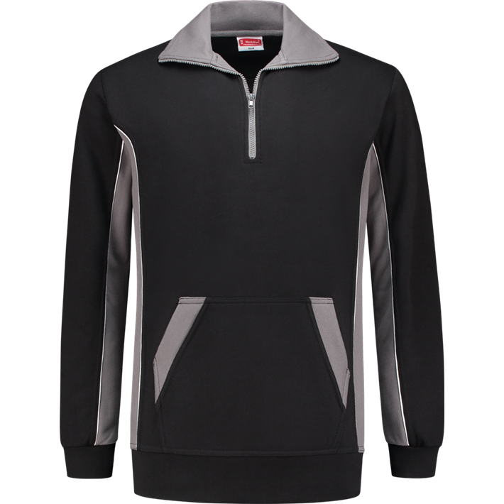 2706-H-Front-WorkMan-Professional-Workwear-Bi-Colour-Zipper-Sweater-ZWART-GRIJS.jpg