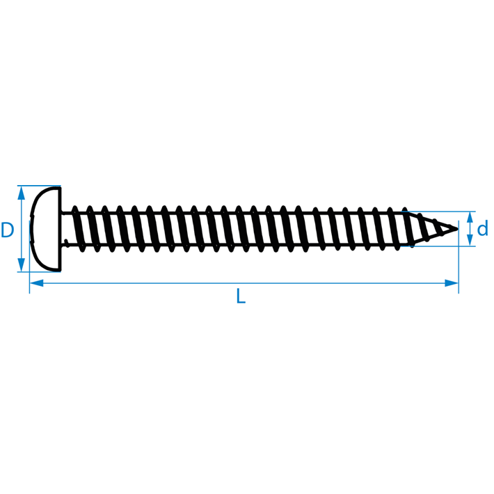 Kozijnschroeven bolle kop | Mauerschrauben Linsenkopf | Frame fixing screws convex head | Vis cadre fenêtre tête de lentille | drawing