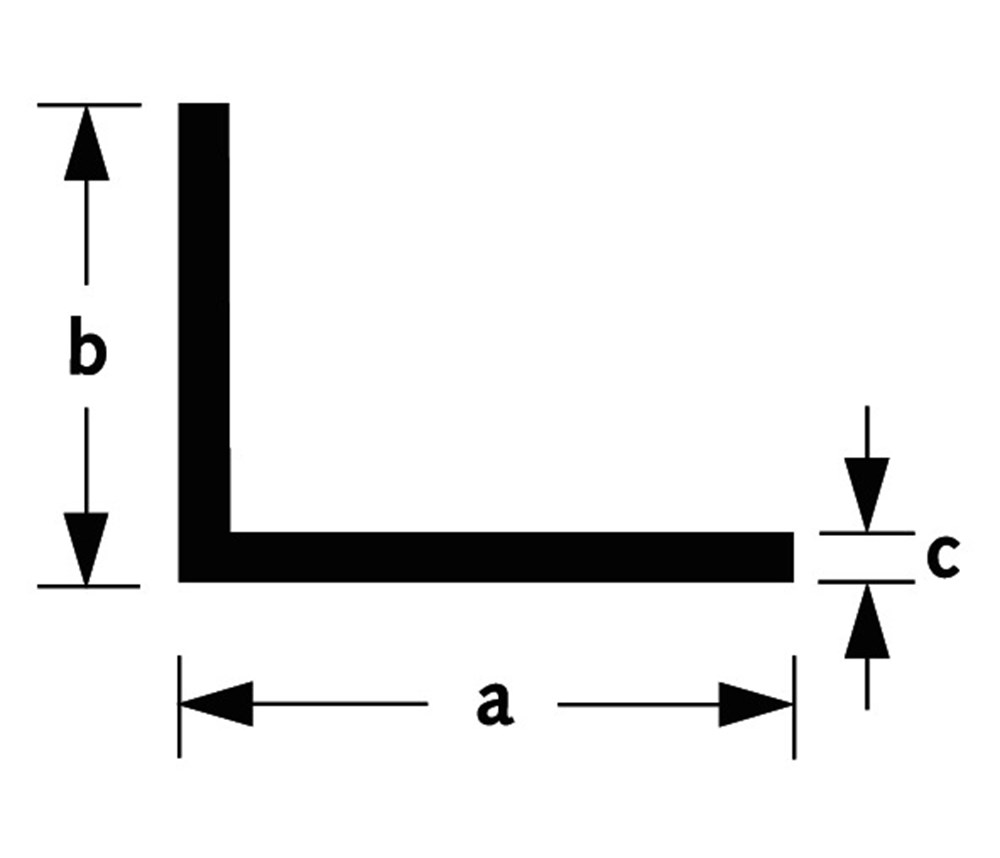 Hoekprofiel ongelijkzijdig, aluminium