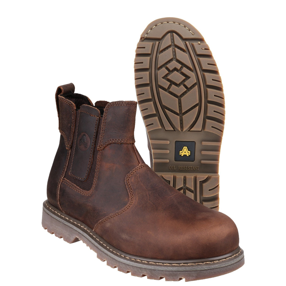 Amblers FS165 Pull-On Safety Dealer Brown