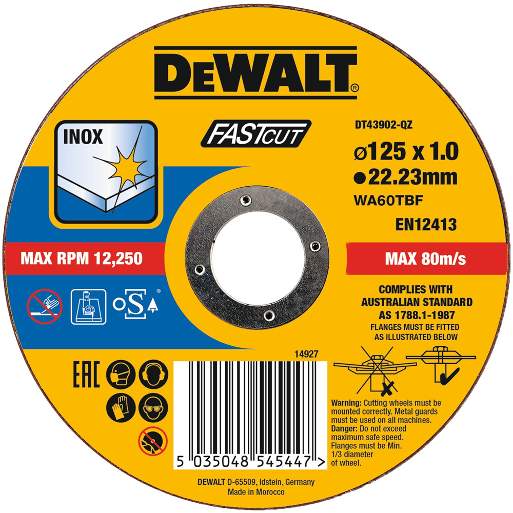 DeWalt DT43902-QZ 125 x 1mm Inox Cutting Disc