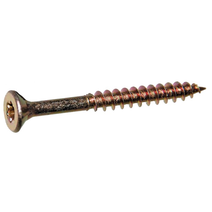 Spaanplaatschroeven platkop Torx deeldraad geelverzinkt | Chipboard screws countersunk head Torx partial thread yellow zincplated | Spanplattenschrauben Senkkopf Torx Teilgewinde gelbverzinkt | Vis à bois tête fraisée Torx filetage partiel zingué jaune