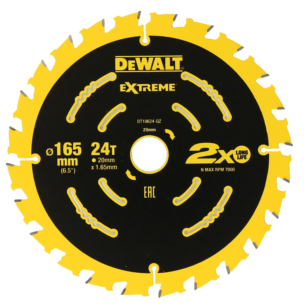 DeWalt DT10624-QZ Elite Circular Saw Blade  165mm x 20mm 24T