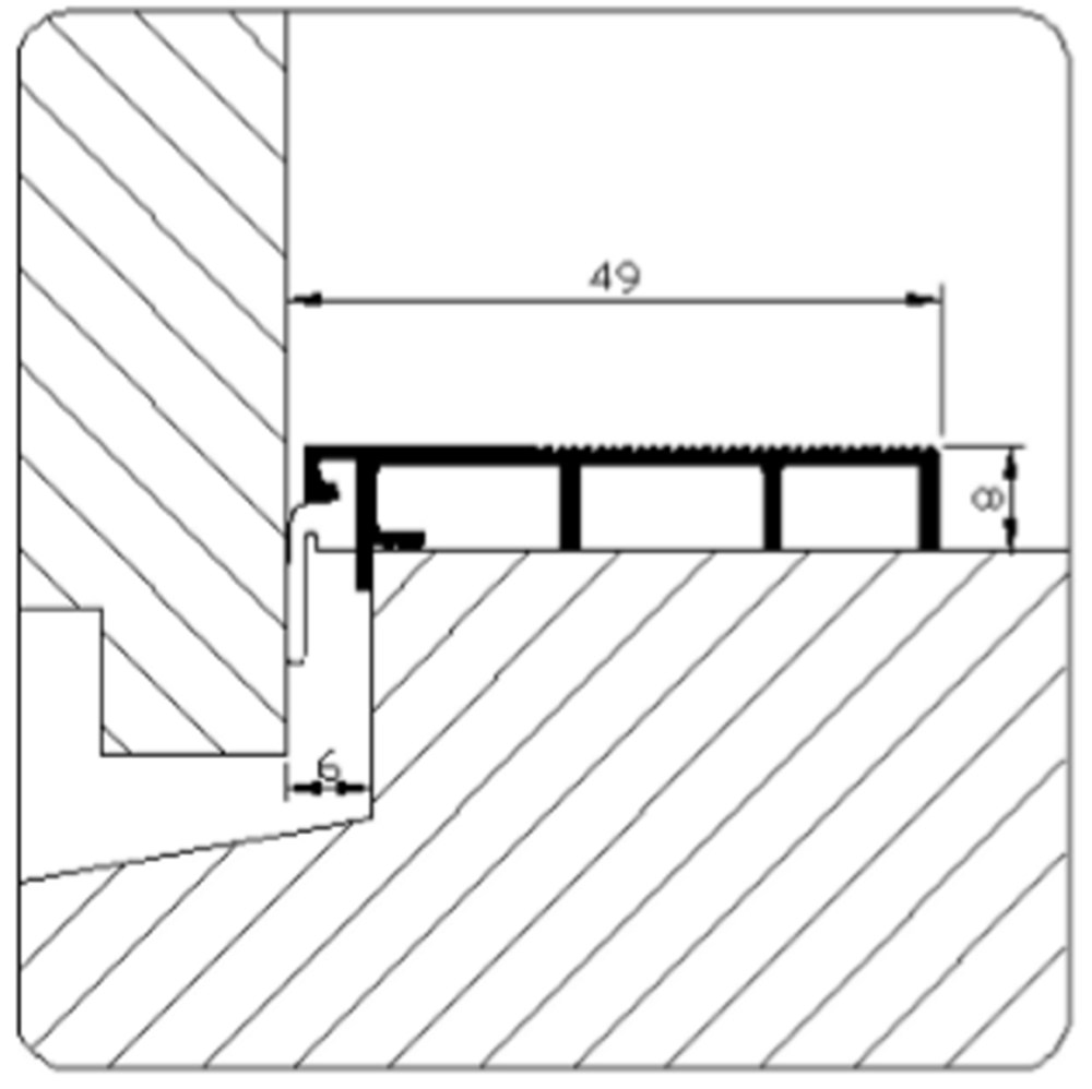 Afbeelding voor slijtdorpelprofiel 3 meter type 807N.AR 807N.AR