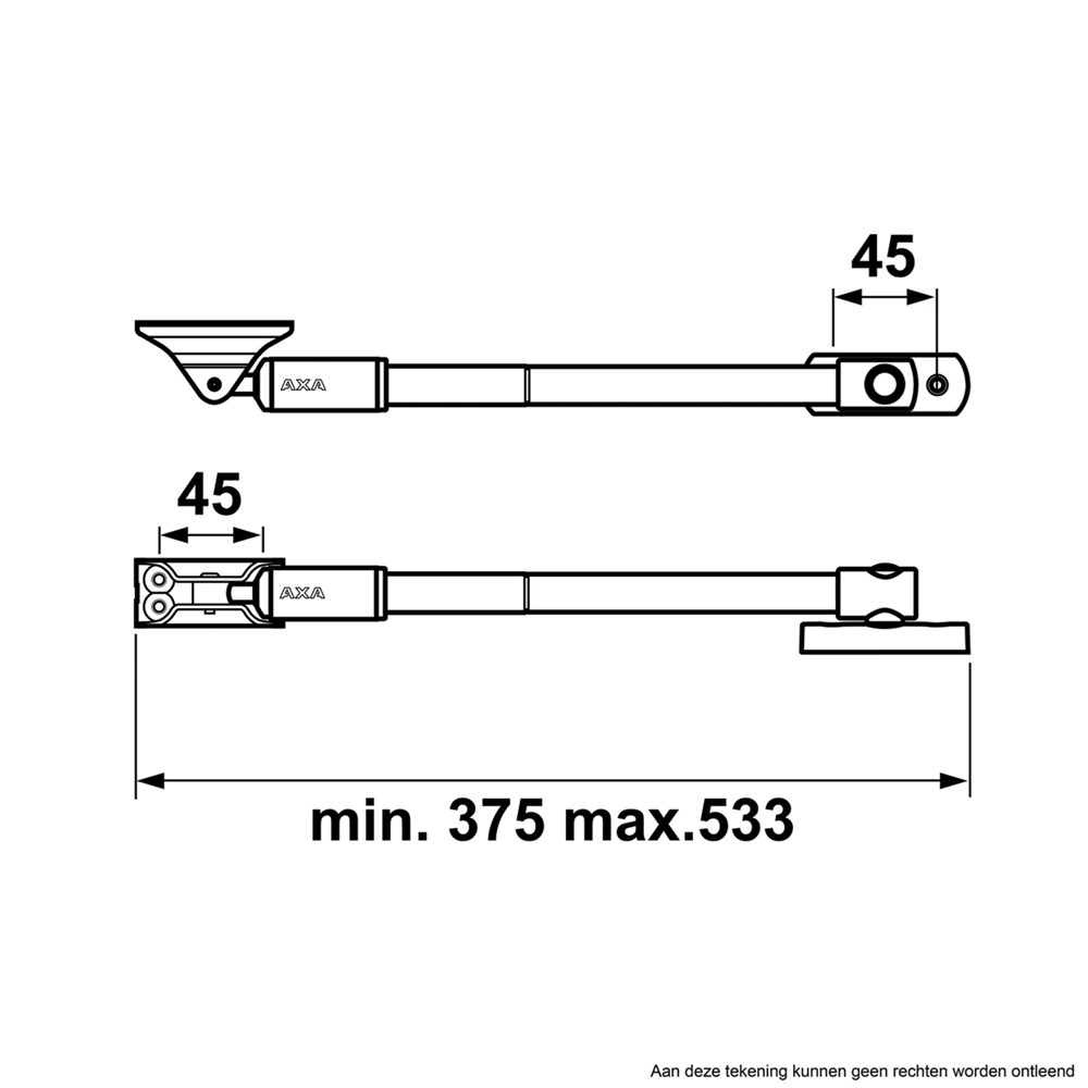 telescoop uitzetter staalwit/wit axa-6 telescoop uitzetter staalwit/wit axa-6
