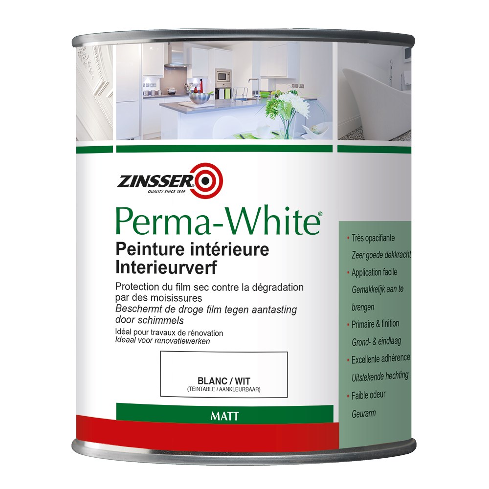 Afbeelding voor Zinsser Perma White Mat Primer & Finit.